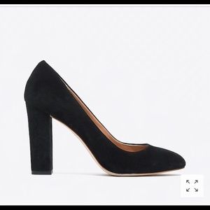 J. Crew Suede Block Heel Pump Heel Black Size 8